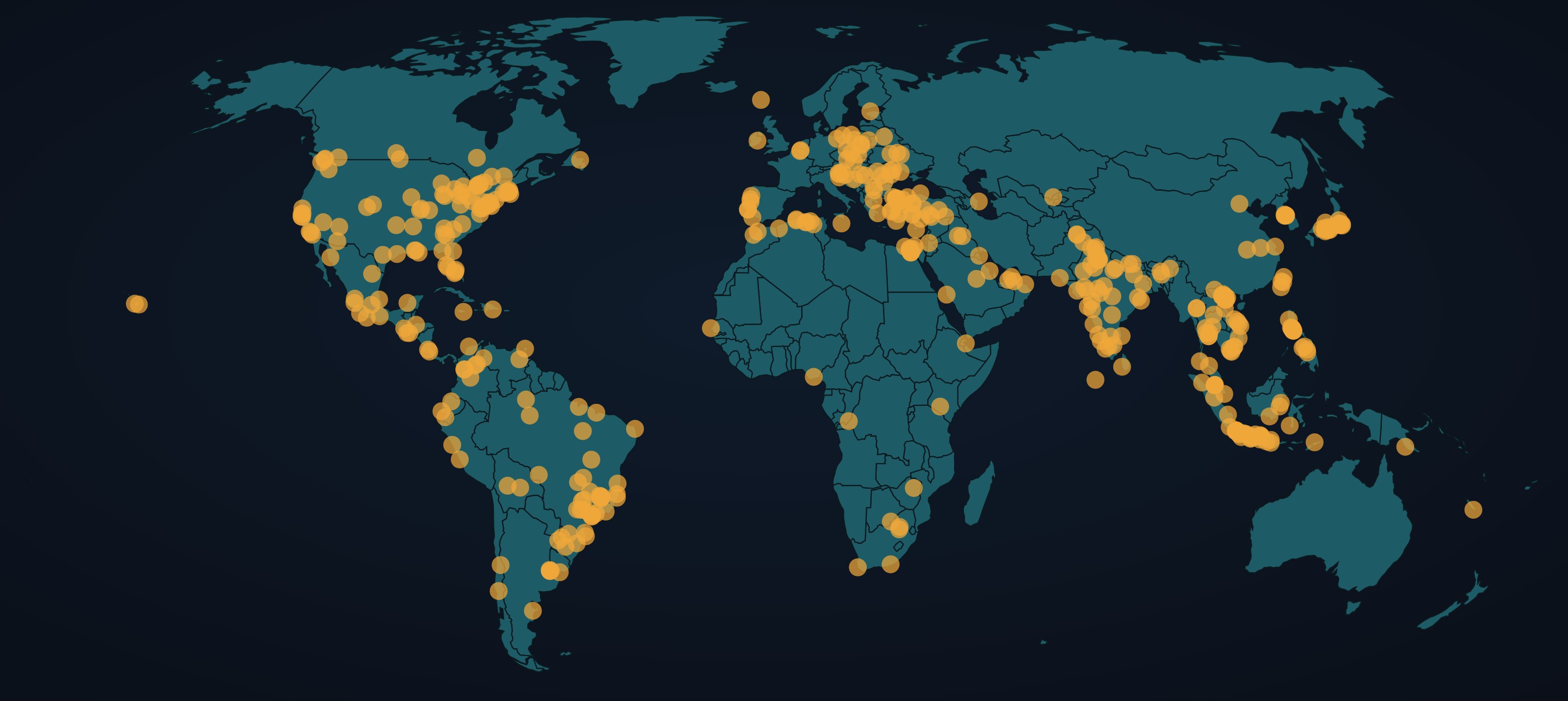 A world map with Underground Games players lit up across 139 countries